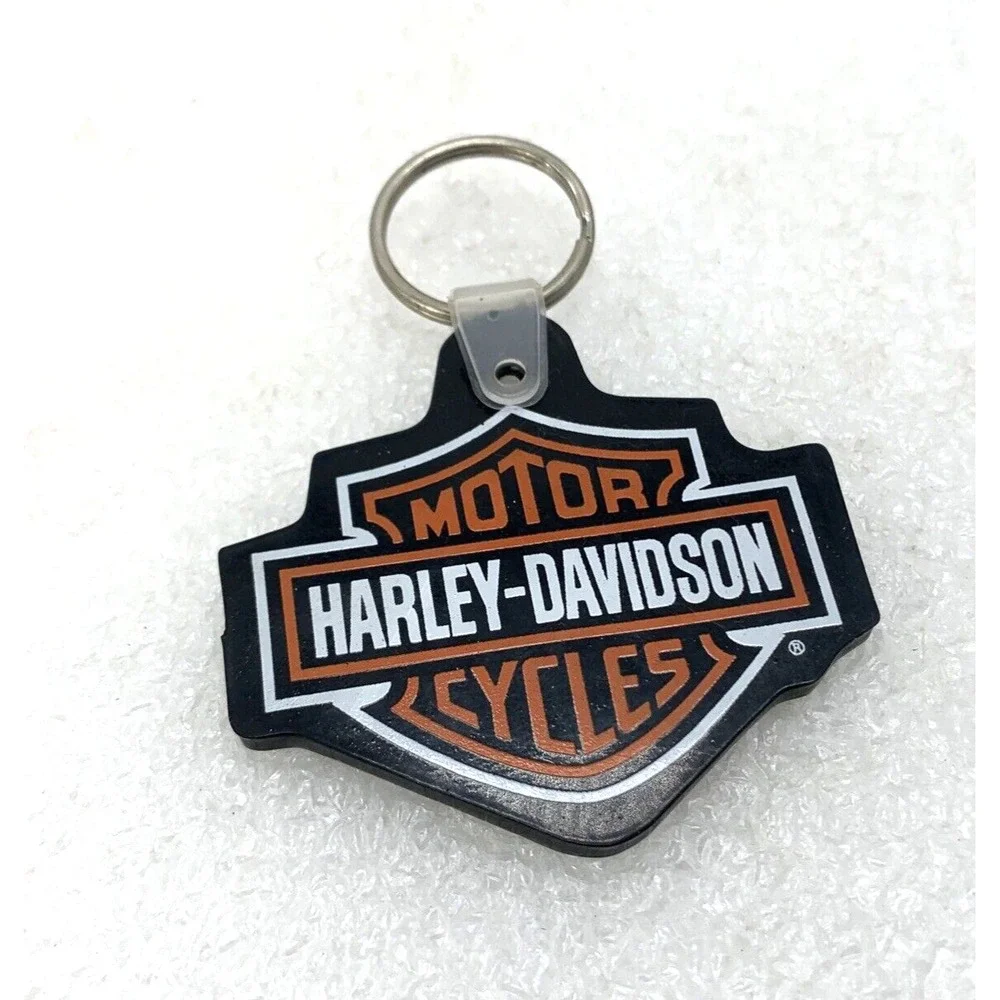 Harley-Davidson Rubber Keychain‎ Gator Dealer Leesburg Florida Shield Logo Black